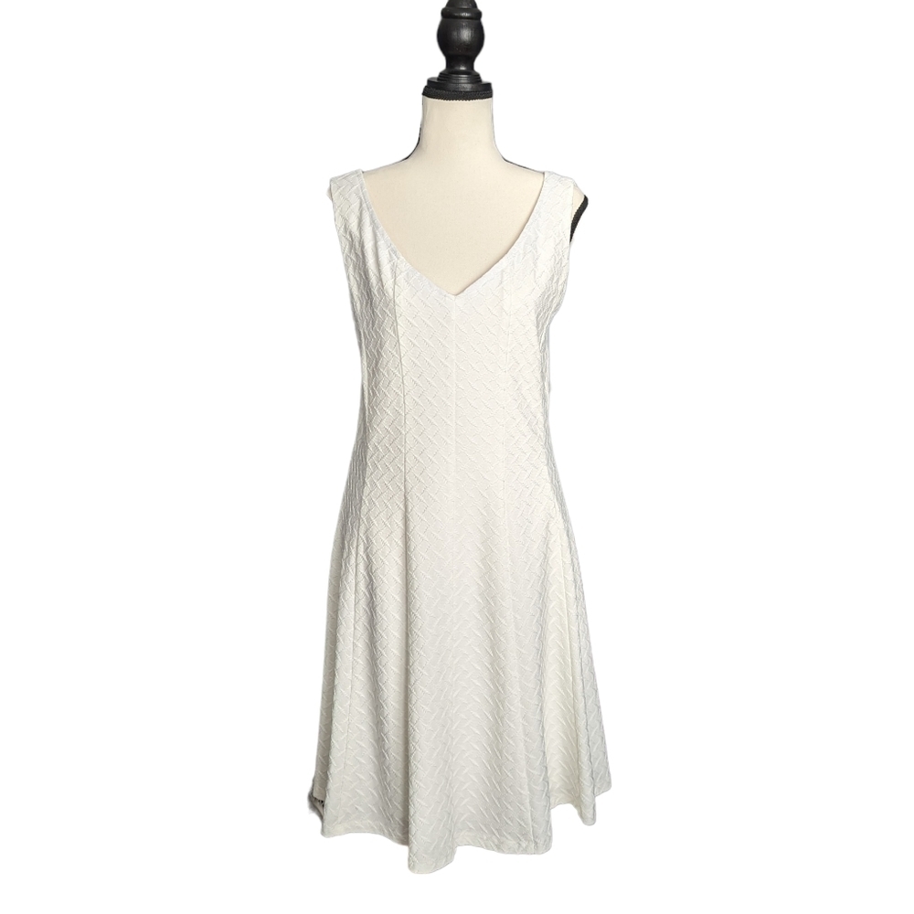 RN Studio White Fit and Flare Sleeveless Dress - Picture 1 of 11